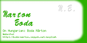 marton boda business card